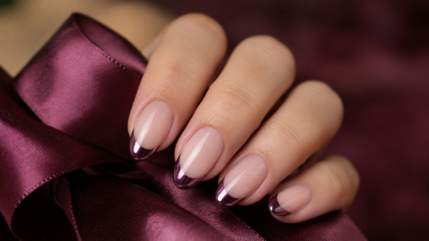 Plum Chrome French Tips September Nail Ideas 2026
